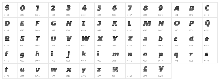 ByteShades Character Map