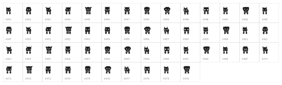 Bytost Regular Character Map