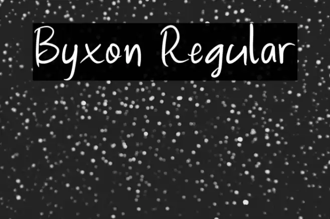 Byxon Regular Caratteri examples
