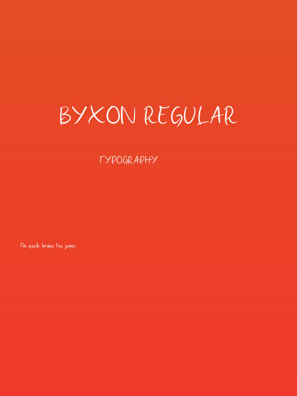 Byxon Regular Poster