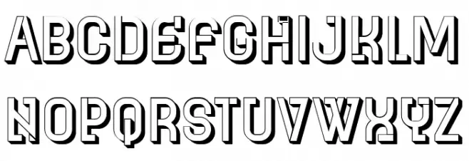 Byzantia Hollow Regular 字体 大写