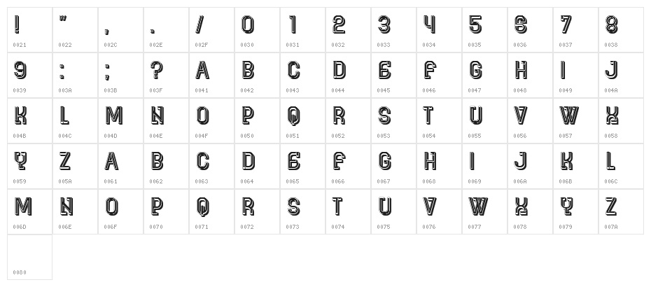 Byzantia Regular Character Map