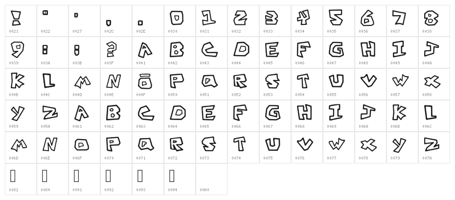 C2007 Roblox Font Regular Character Map