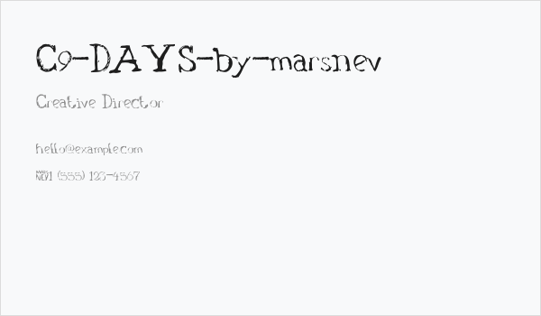C9-DAYS-by-marsnev Business Card