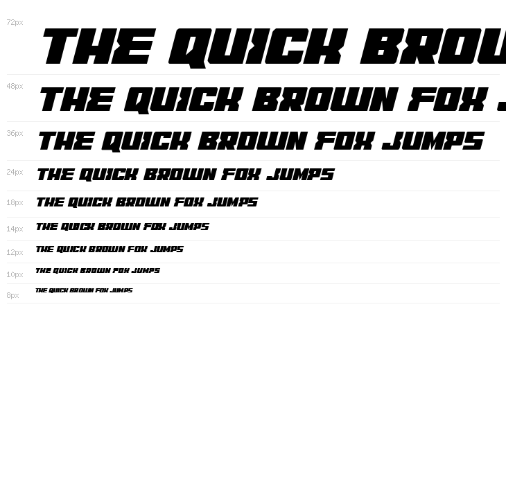 C.O.D.E.R. Condensed Italic Waterfall