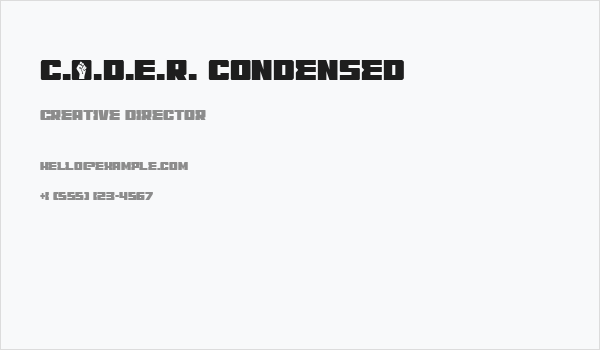 C.O.D.E.R. Condensed Business Card