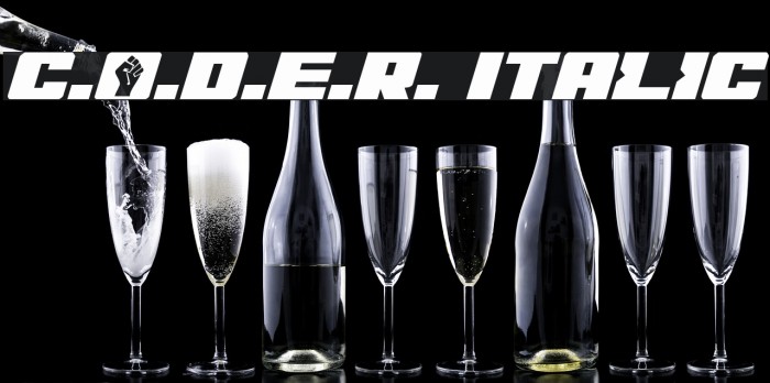 C.O.D.E.R. Italic Font examples