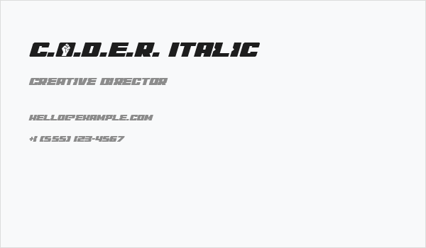 C.O.D.E.R. Italic Business Card