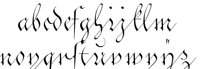 Cöntgen Kanzley Aufrecht Font LOWERCASE