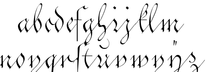 Cöntgen Kanzley Aufrecht Font LOWERCASE