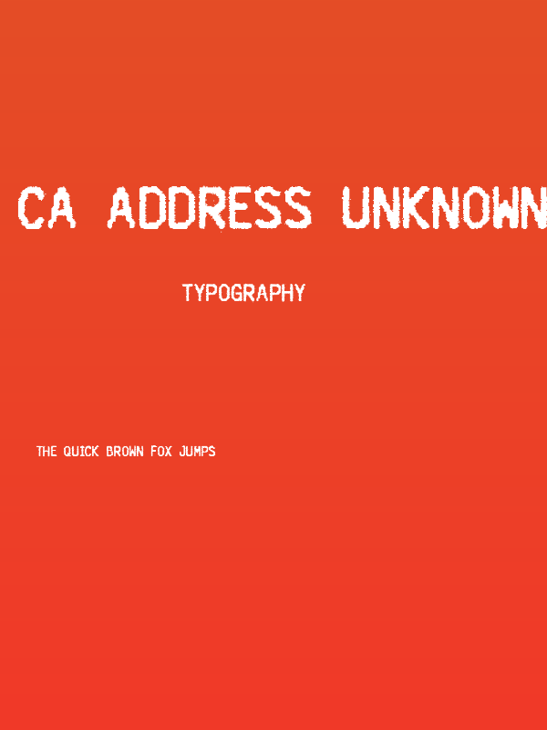 CA Address Unknown Poster