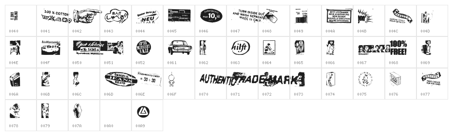 CA AfterMidnightSaleJunk Character Map