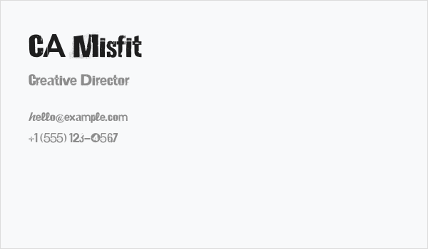 CA Misfit Business Card