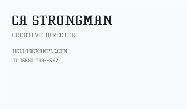 CA Strongman Business Card