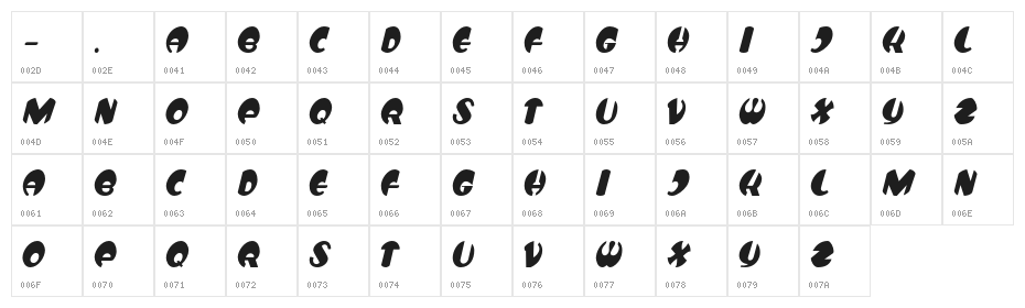 CACasinoStardust-Regular Character Map