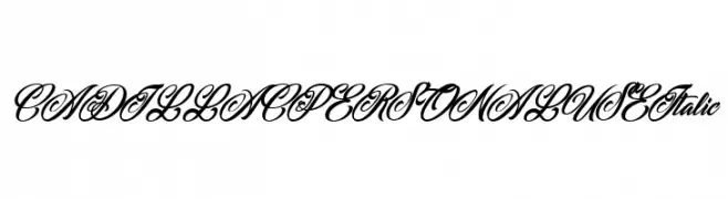 CADILLAC PERSONAL USE Italic  नि: शुल्क फ़ॉन्ट्स डाउनलोड