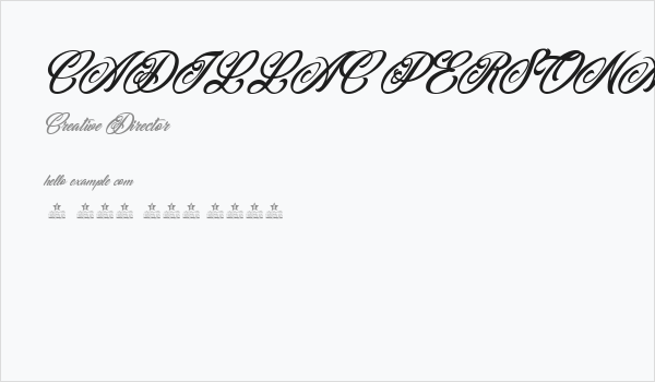 CADILLAC PERSONAL USE Italic Business Card