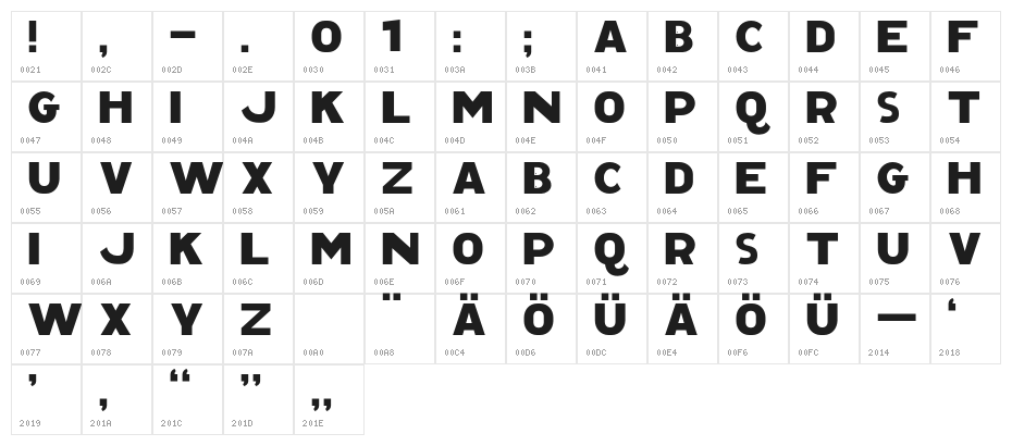 CAGingerMintFill Character Map