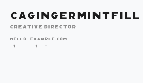 CAGingerMintFill Business Card