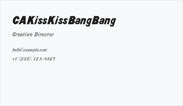 CAKissKissBangBang Business Card