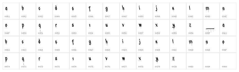CALLI CHIZELRegular Character Map