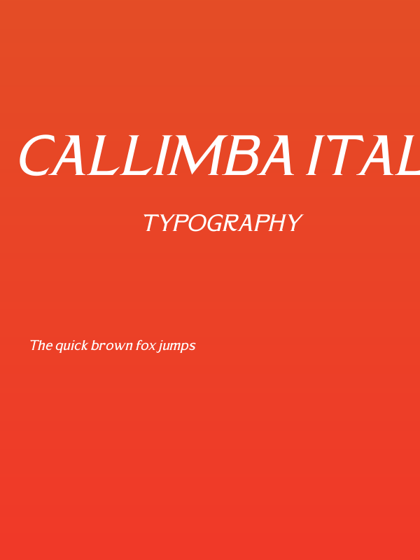 CALLIMBA Italic Poster