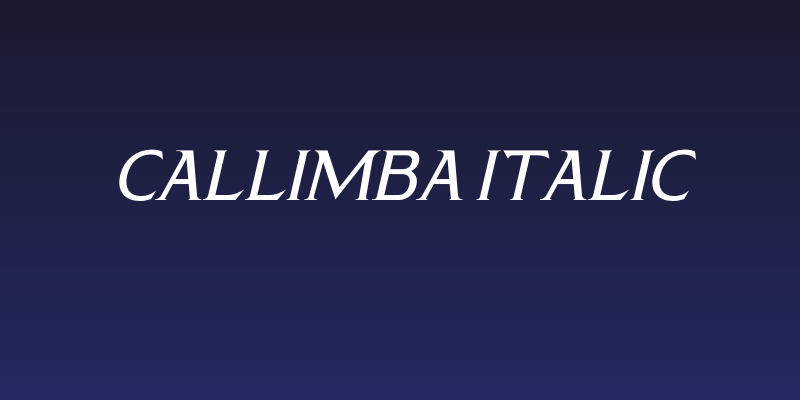 CALLIMBA Italic Social Header