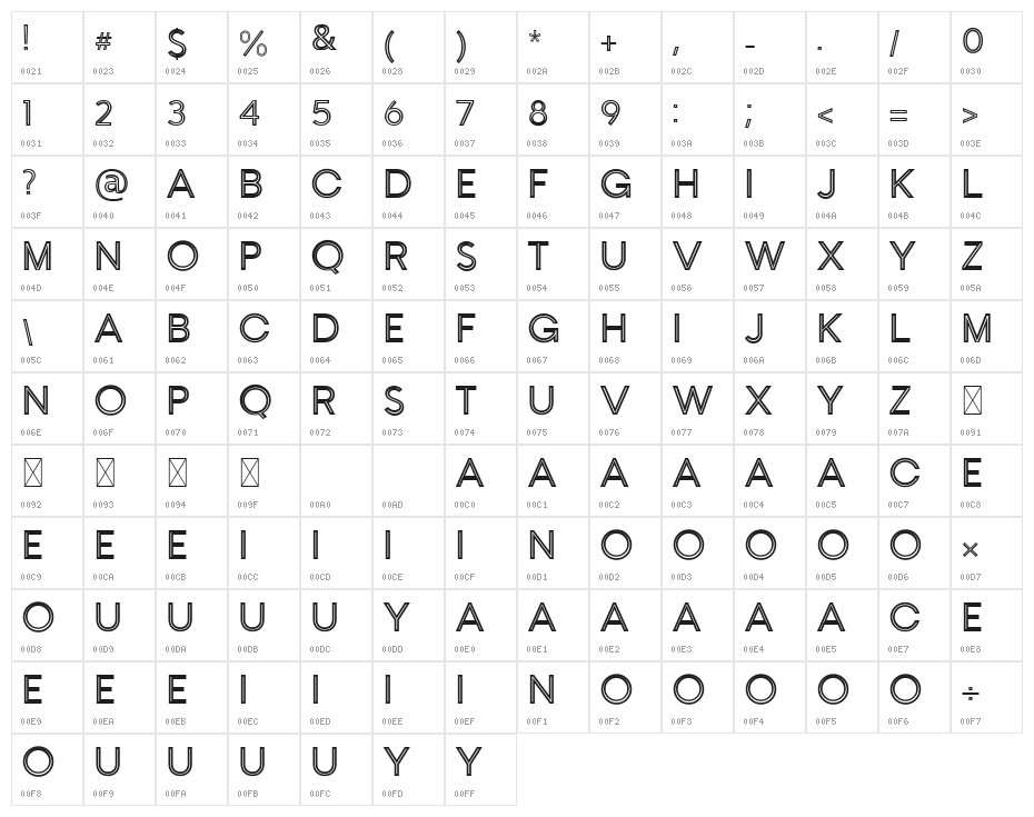 CAMPTOWN Character Map