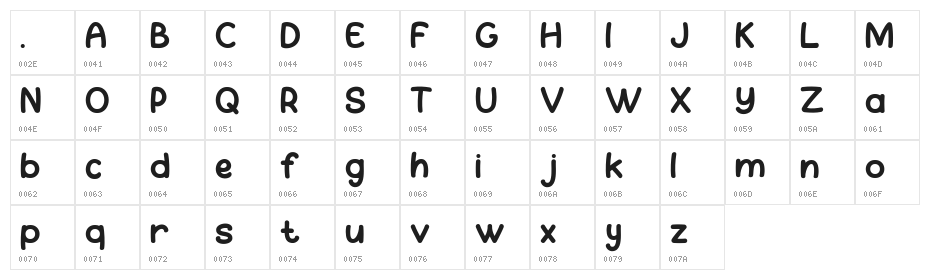 CANDY BABY Regular Character Map
