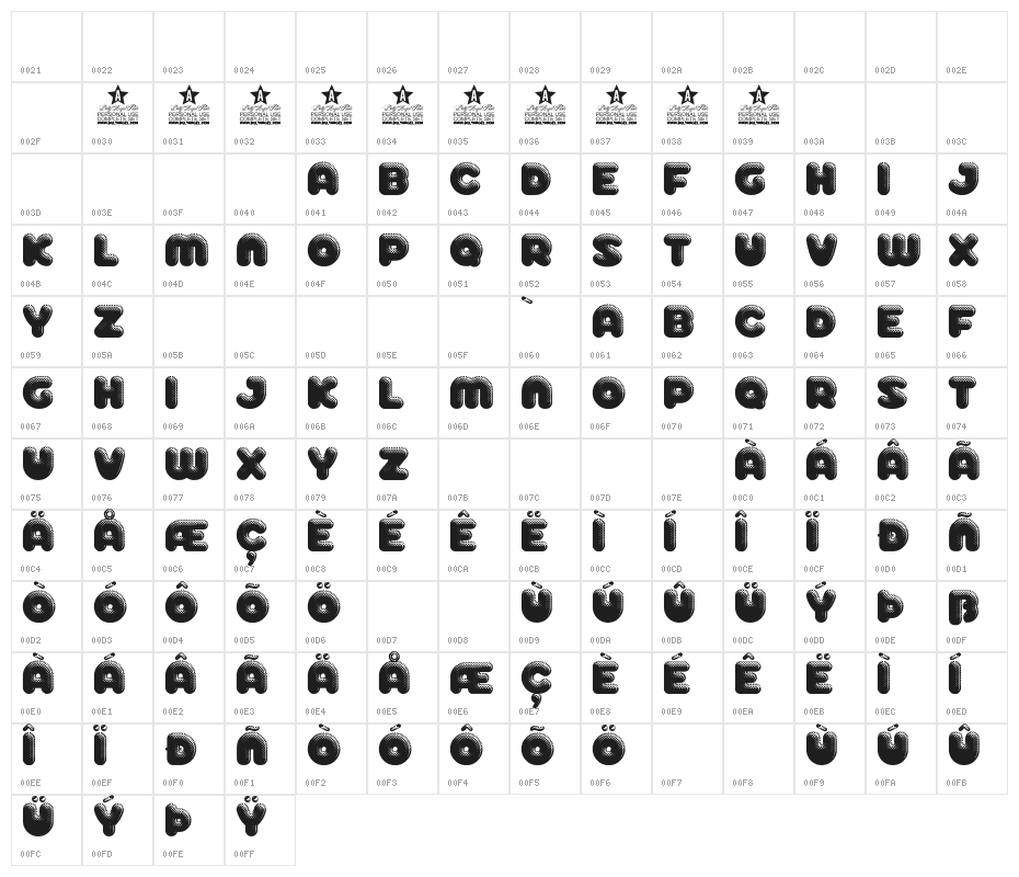 CANDY FLAVOR Regular Character Map