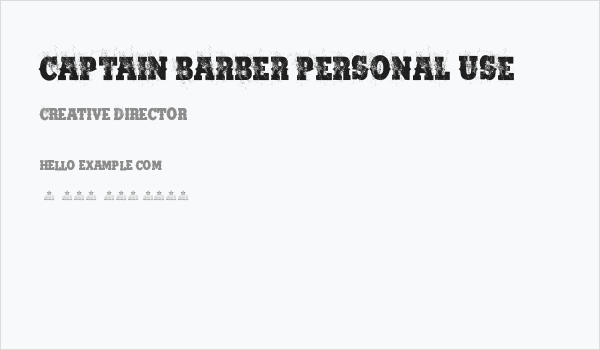 CAPTAIN BARBER PERSONAL USE Business Card