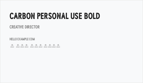 CARBON PERSONAL USE Bold Business Card