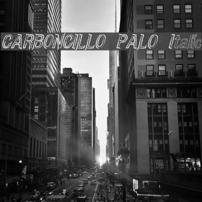 CARBONCILLO PALO Italic Caratteri examples