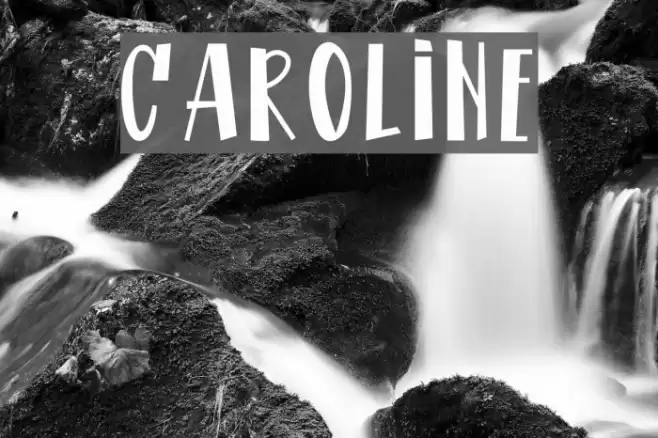 CAROLINE Font examples