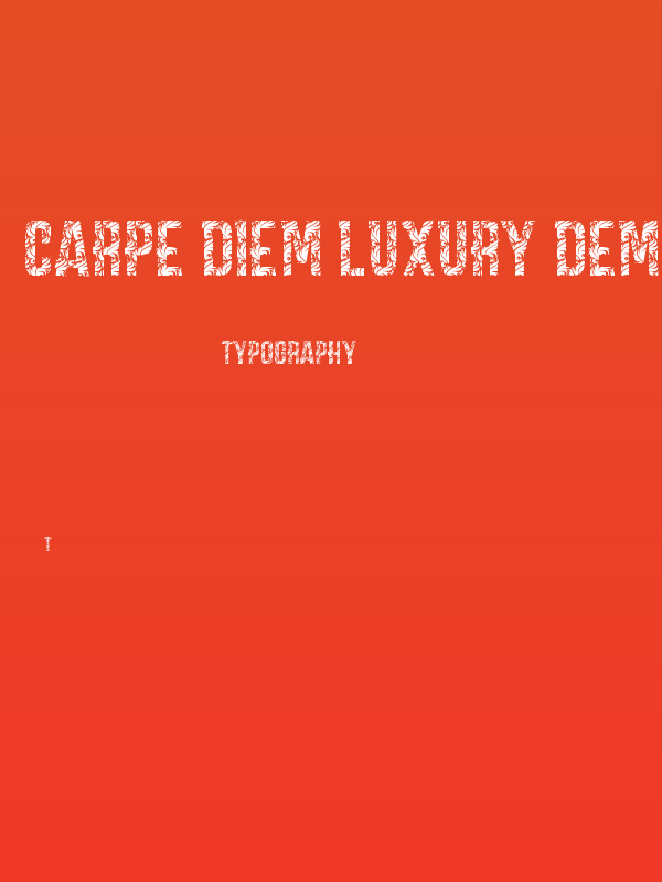 CARPE DIEM LUXURY demo Poster