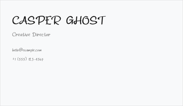 CASPER GHOST Business Card