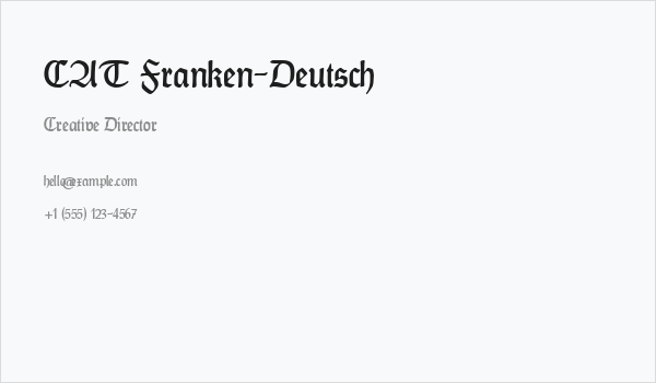 CAT Franken-Deutsch Business Card