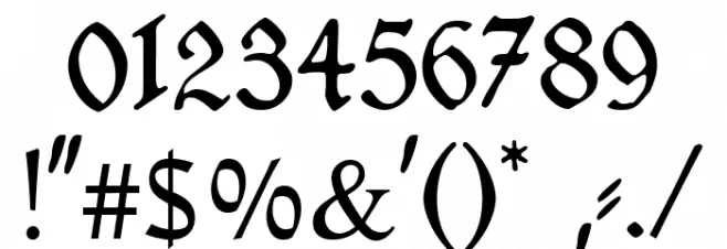CAT Liebing Gotisch Font OTHER CHARS