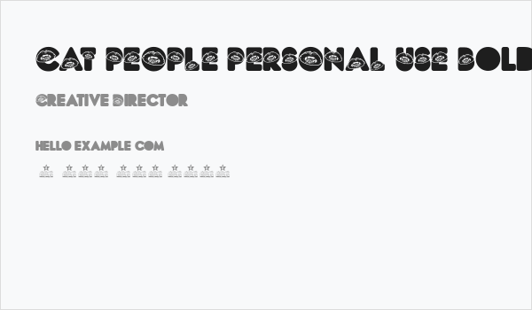 CAT PEOPLE PERSONAL USE Bold Business Card