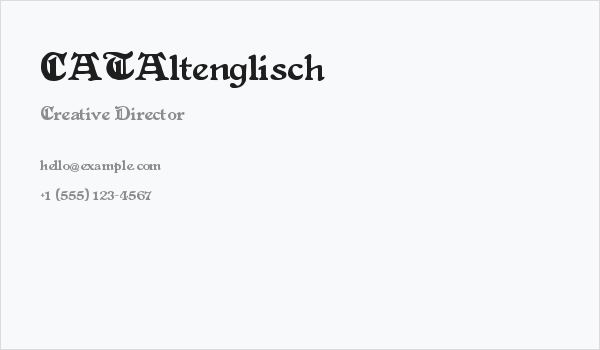 CATAltenglisch Business Card