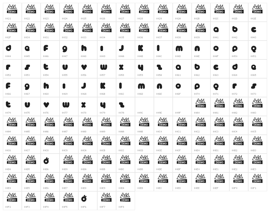 CATBÖXRegular Character Map