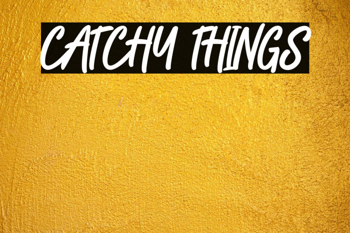 CATCHY THINGS Example 1