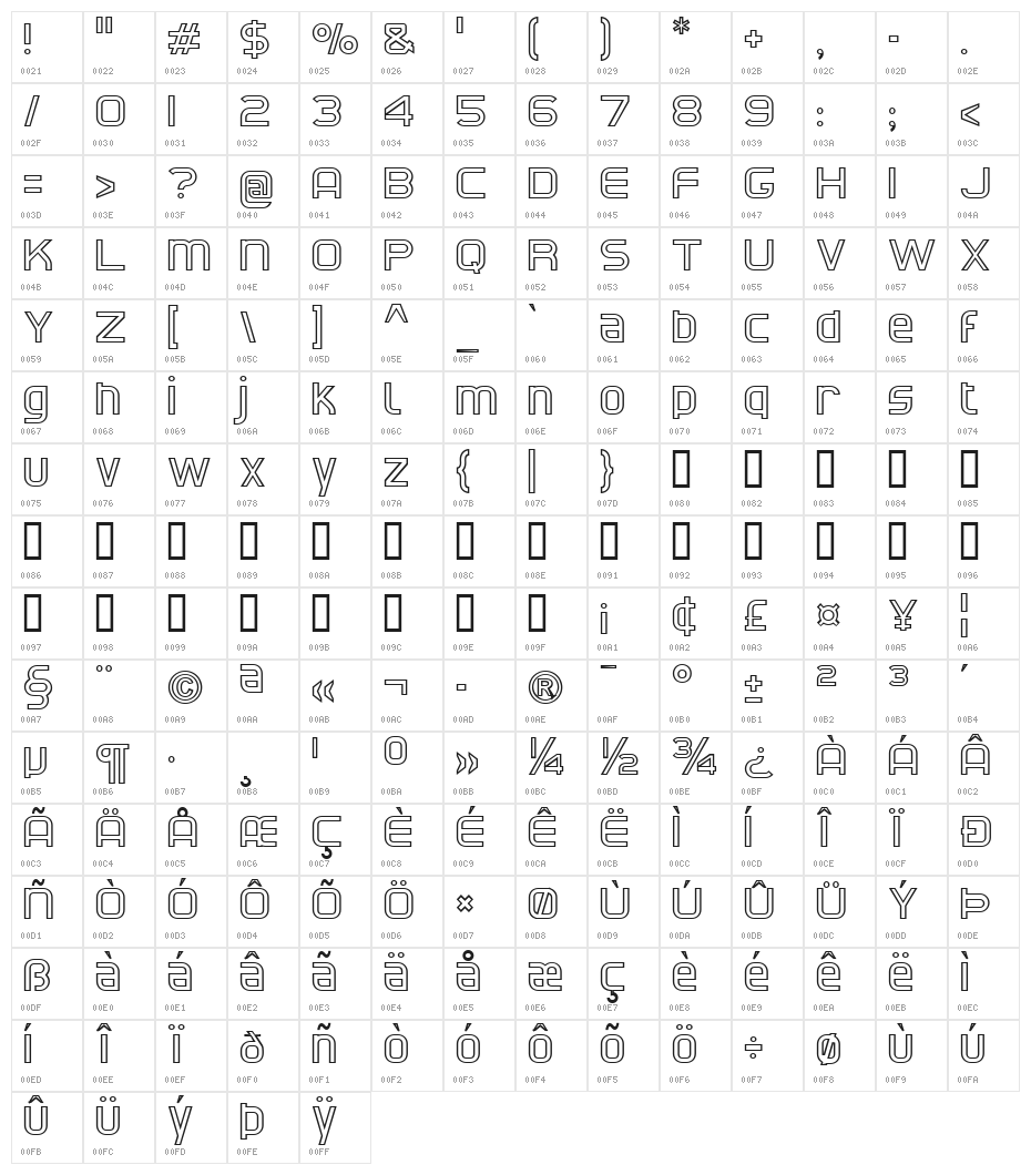 CATNorthLicht-Bold Character Map