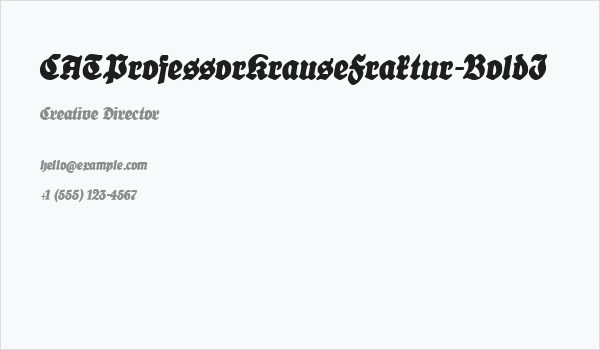 CATProfessorKrauseFraktur-BoldI Business Card