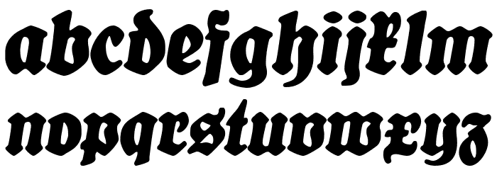 CATProfessorKrauseFraktur-BoldI Font LOWERCASE