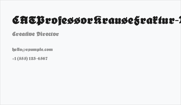 CATProfessorKrauseFraktur-Bold Business Card