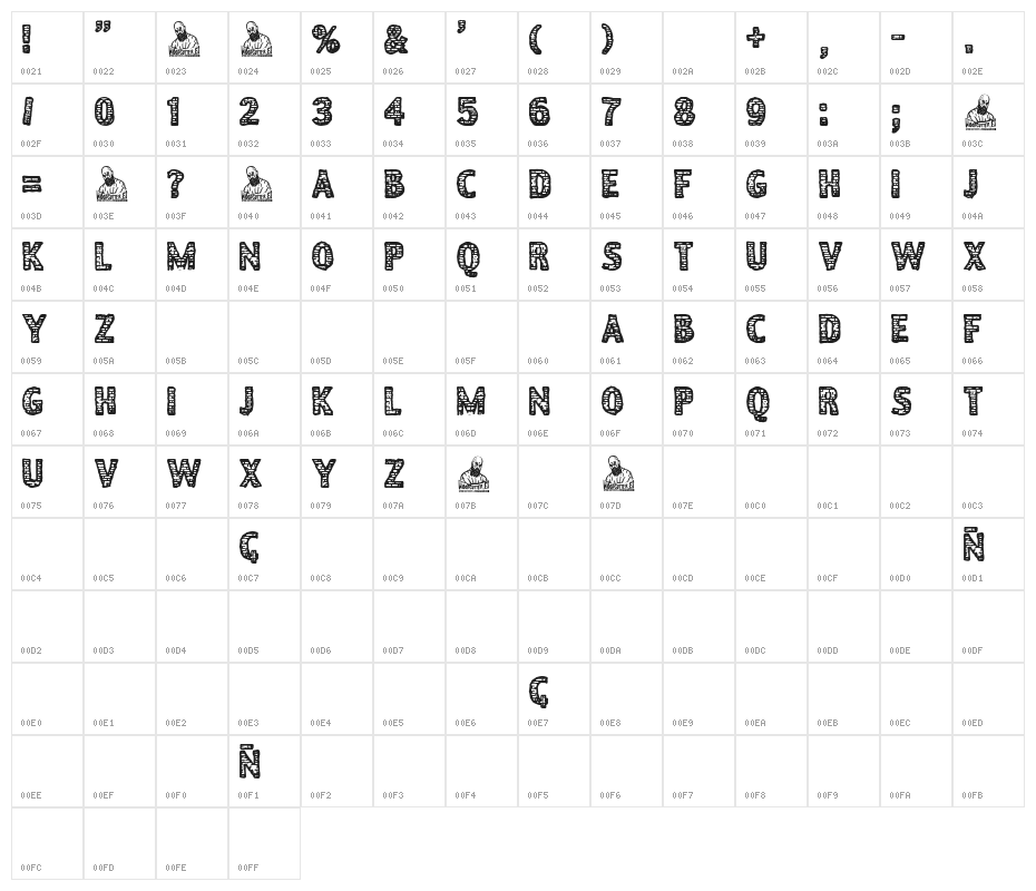 Cañada Real Character Map