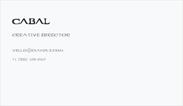Cabal Business Card