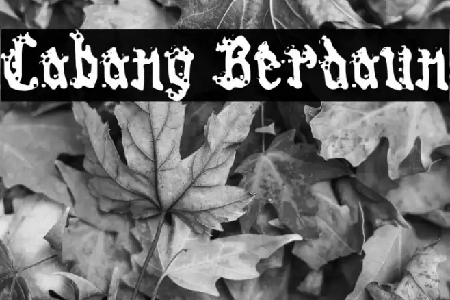 Cabang Berdaun Font examples