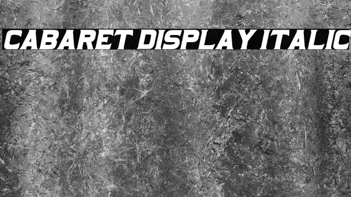 Cabaret Display Italic Example 1